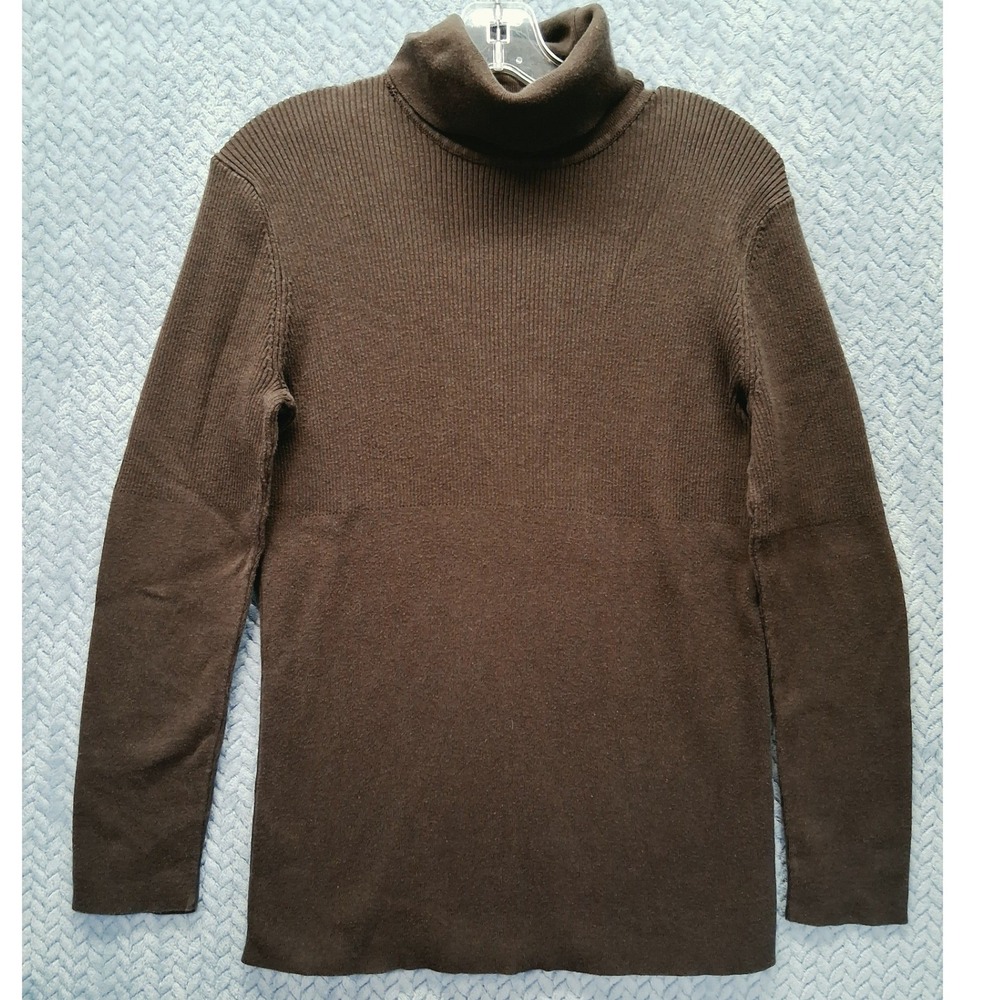 Apt 9 Mens Brown Ribbed Turtleneck Sweater Long Sleeve XL Cotton Blend Autumn